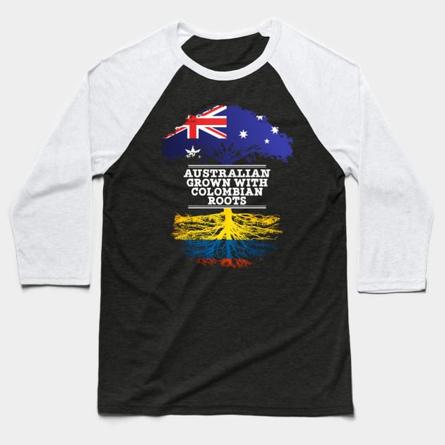 Australian Grown With Colombian Roots - Gift for Colombian With Roots From Colombia Baseball T-Shirt by Country Flags